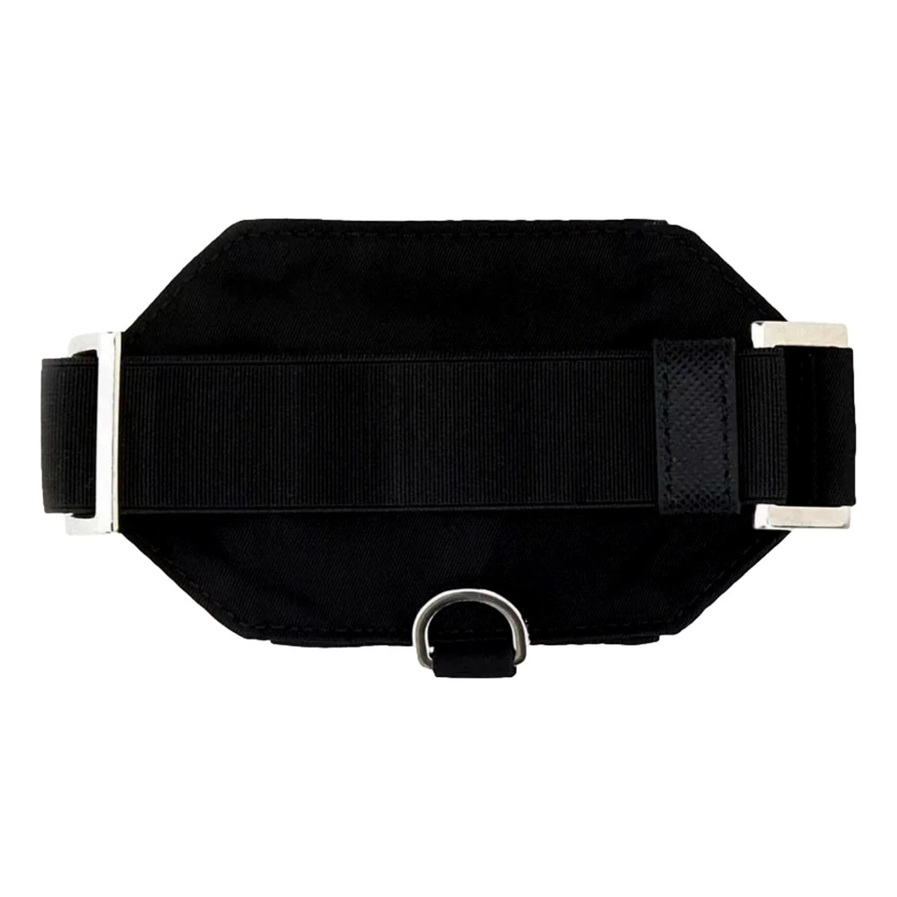 Prada Black Re-Nylon Mini Belt Bag Trick Bag Charm Keychain Triangle